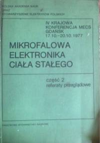 Mikrofalowa elektronika ciała stałego, część 2 referaty przeglądowe - praca zbiorowa