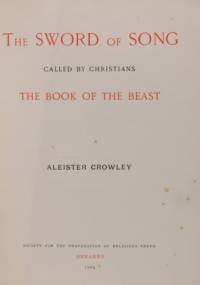 Sword of Song - Aleister Crowley