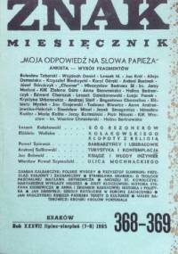 Miesięcznik „ZNAK”, lipiec-sierpień 1985, nr 368-369 - Redakcja Miesięcznika ZNAK