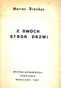 Z dwóch stron drzwi - Marian Brandys