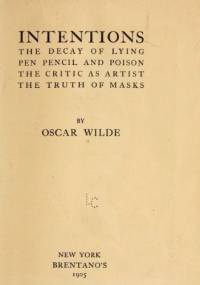 Intentions - Oscar Wilde