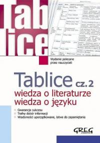 Tablice cz. 2 wiedza o literaturze, wiedza o języku - praca zbiorowa