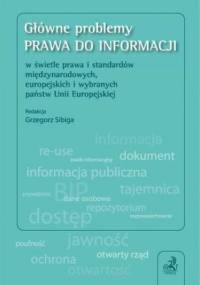 Główne problemy prawa do informacji w świetle prawa i standardów międzynarodowych, europejskich i wybranych państw Unii Europejskiej