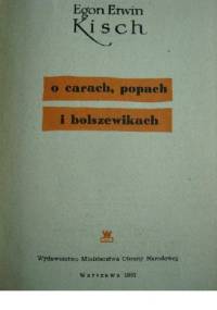 O carach, popach i bolszewikach - Egon Erwin Kisch