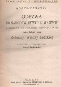 Odezwa do narodów cywilizowanych - Józef Hoene-Wroński